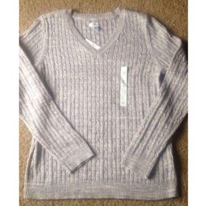 Light grey cable knit sweater